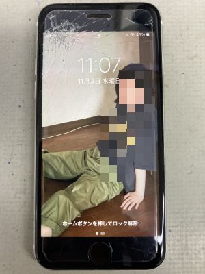 iPhoneSE2ガラス割れ修理 ～大分市岩田町